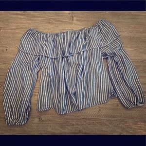 XL Mossimo Stripe Off The Shoulder Top